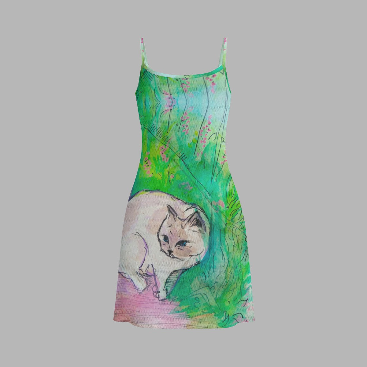 "Kitty" mesh dress by ArtistNatalie, back view