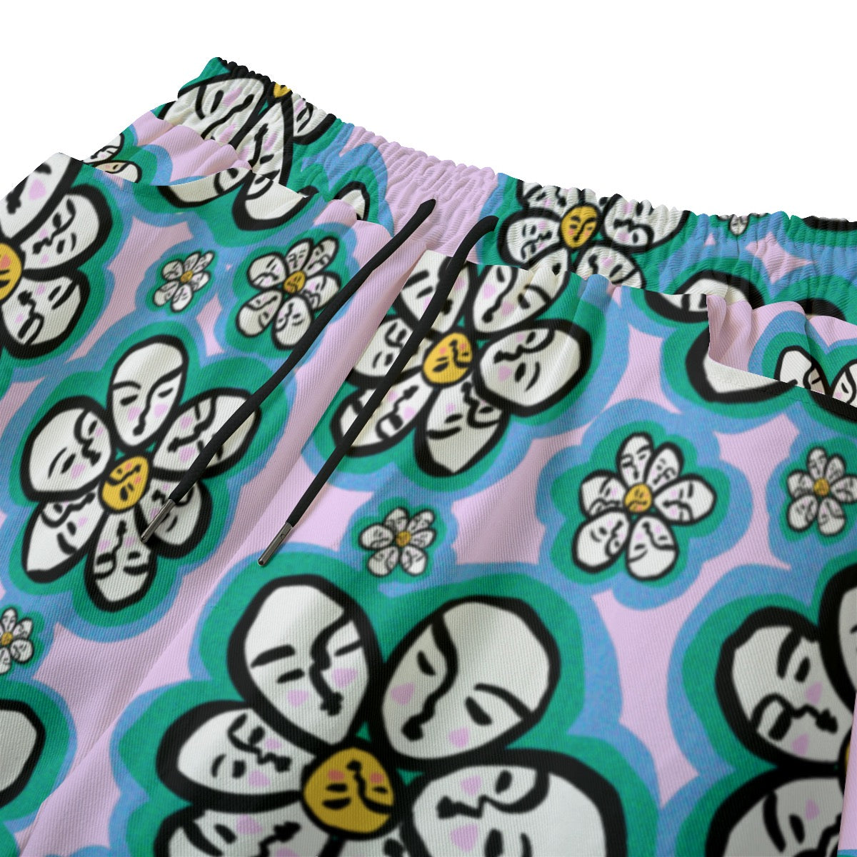 "Flower Power" cotton straight leg pants by ArtistNatalie, styled view