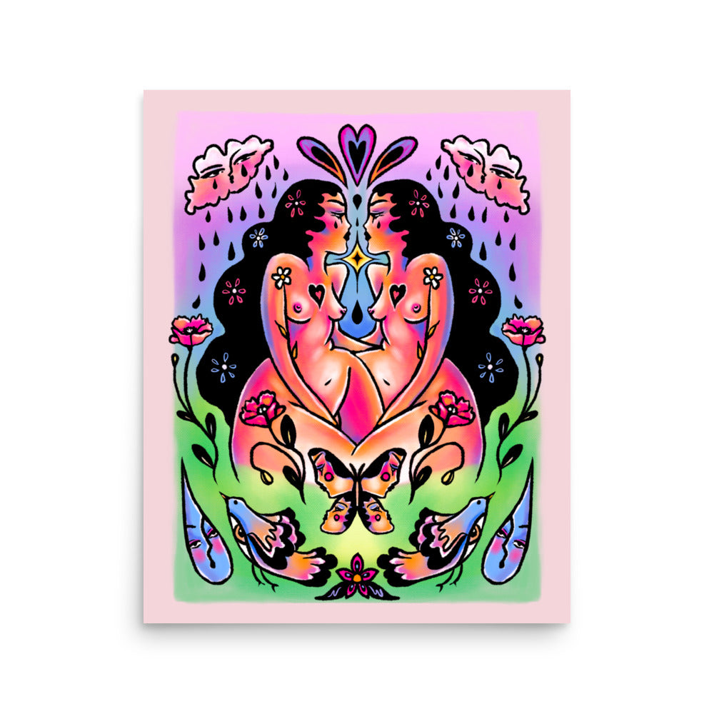 "Look Deep" art print by ArtistNatalie, framed in a room setting