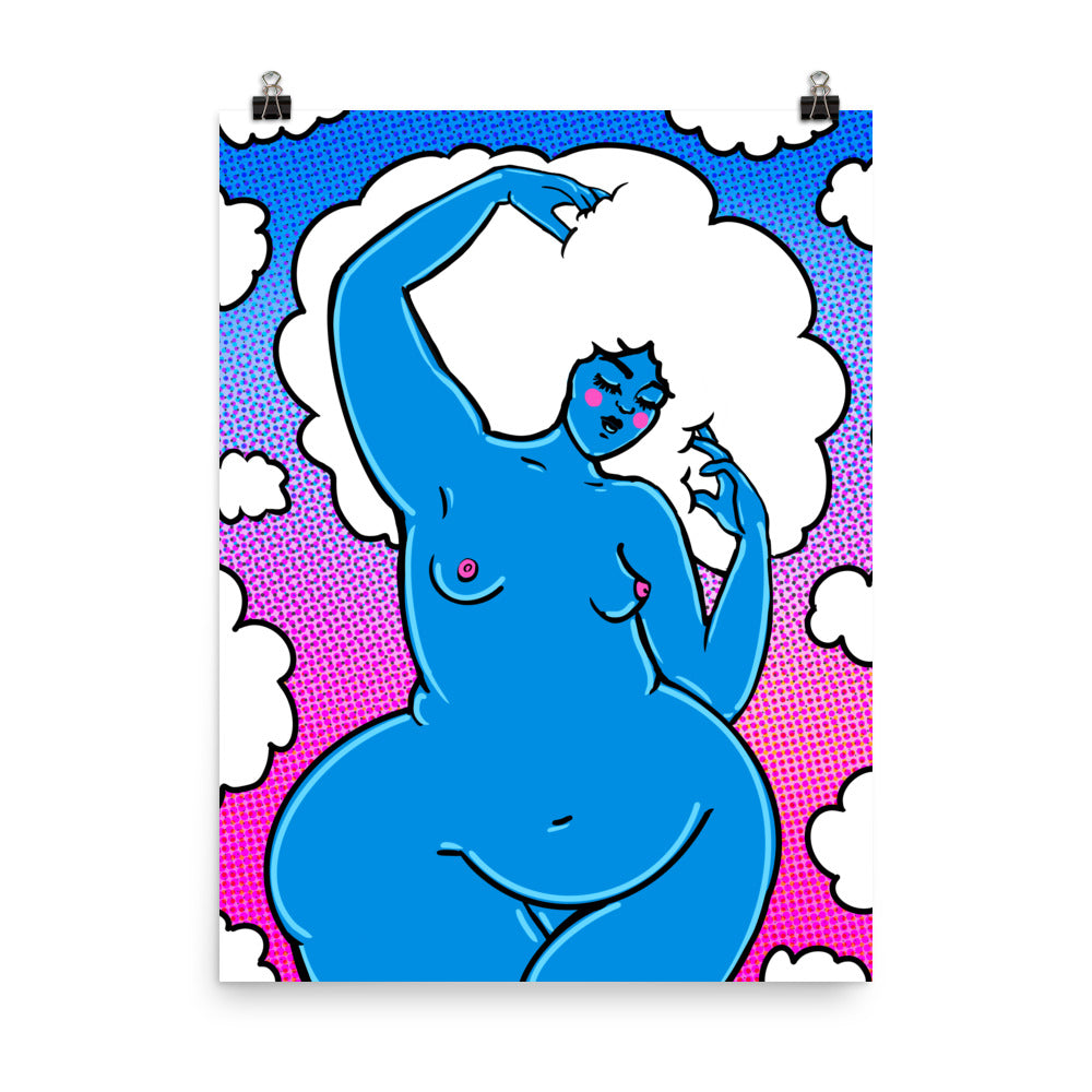 "The Sky Takes Up Space" art print by ArtistNatalie, framed in a room setting