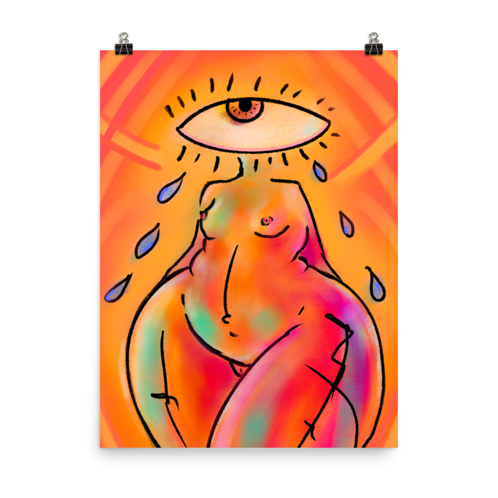 "Eye Am" art print by ArtistNatalie, framed in a room setting