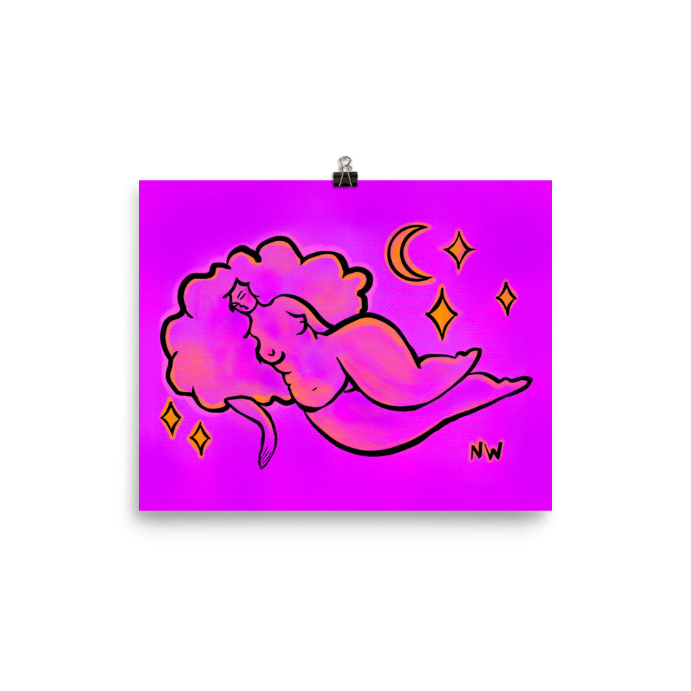 "Midnight Mirror" art print by ArtistNatalie