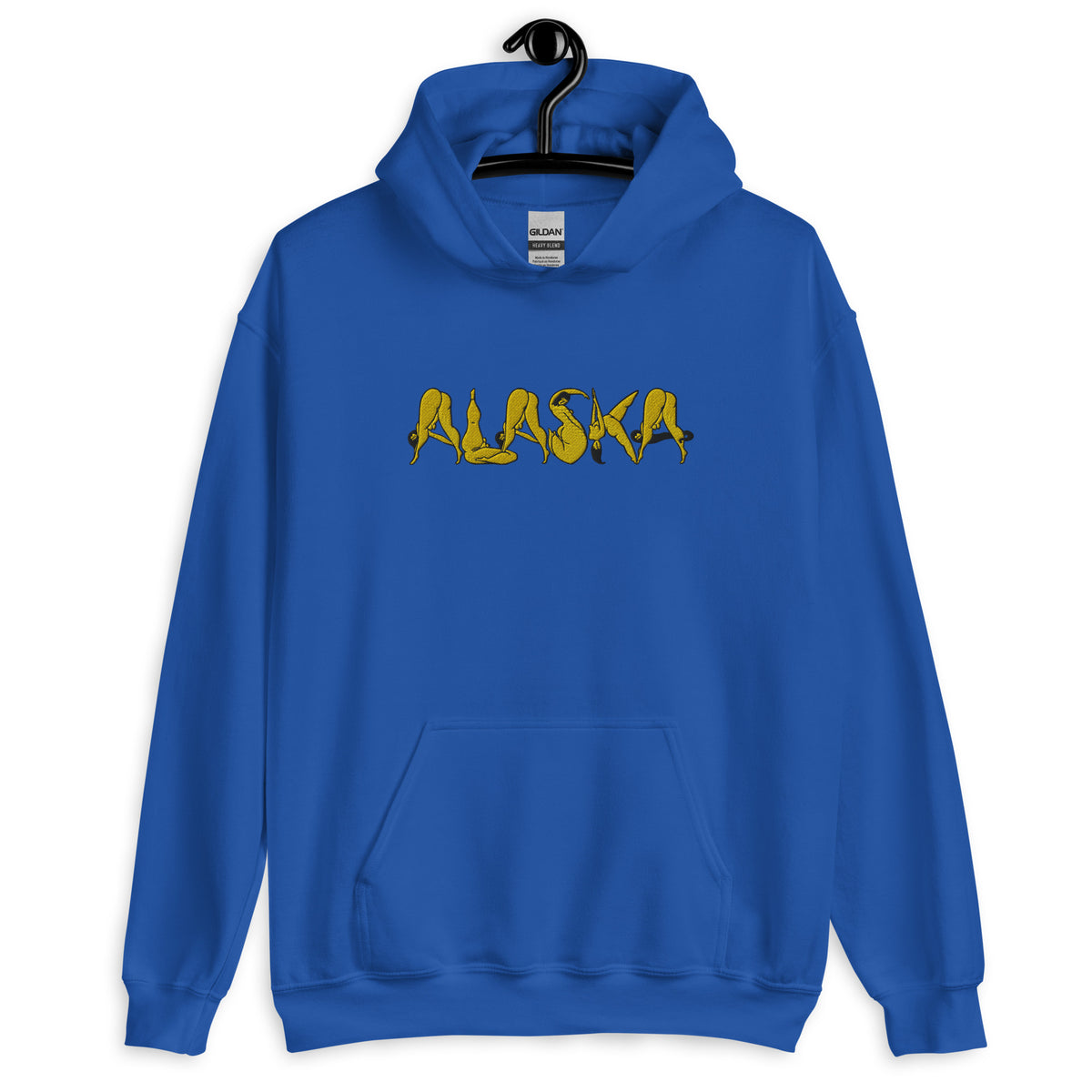 "Alaska" embroidered heavy blend hoodie by ArtistNatalie, blue
