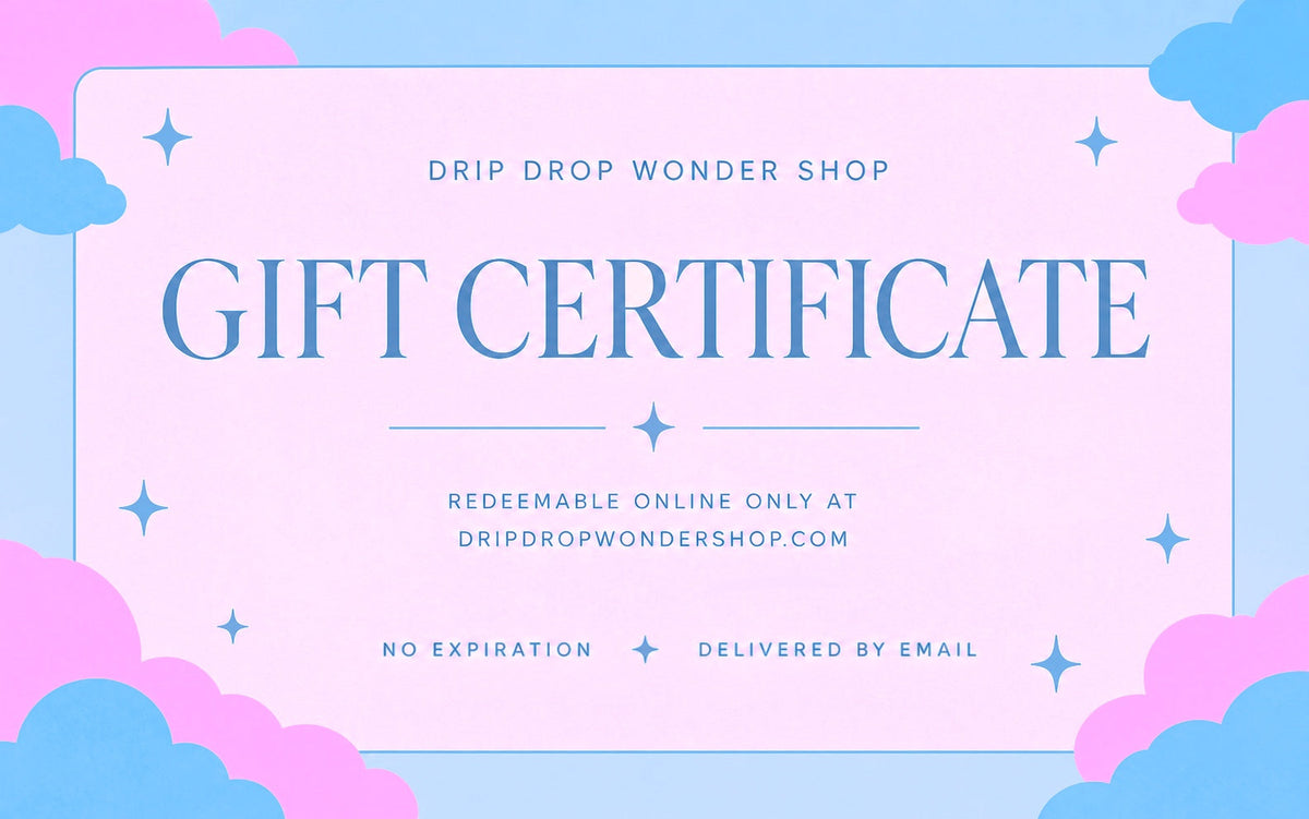 Drip Drop Wonder Shop digital gift certificate