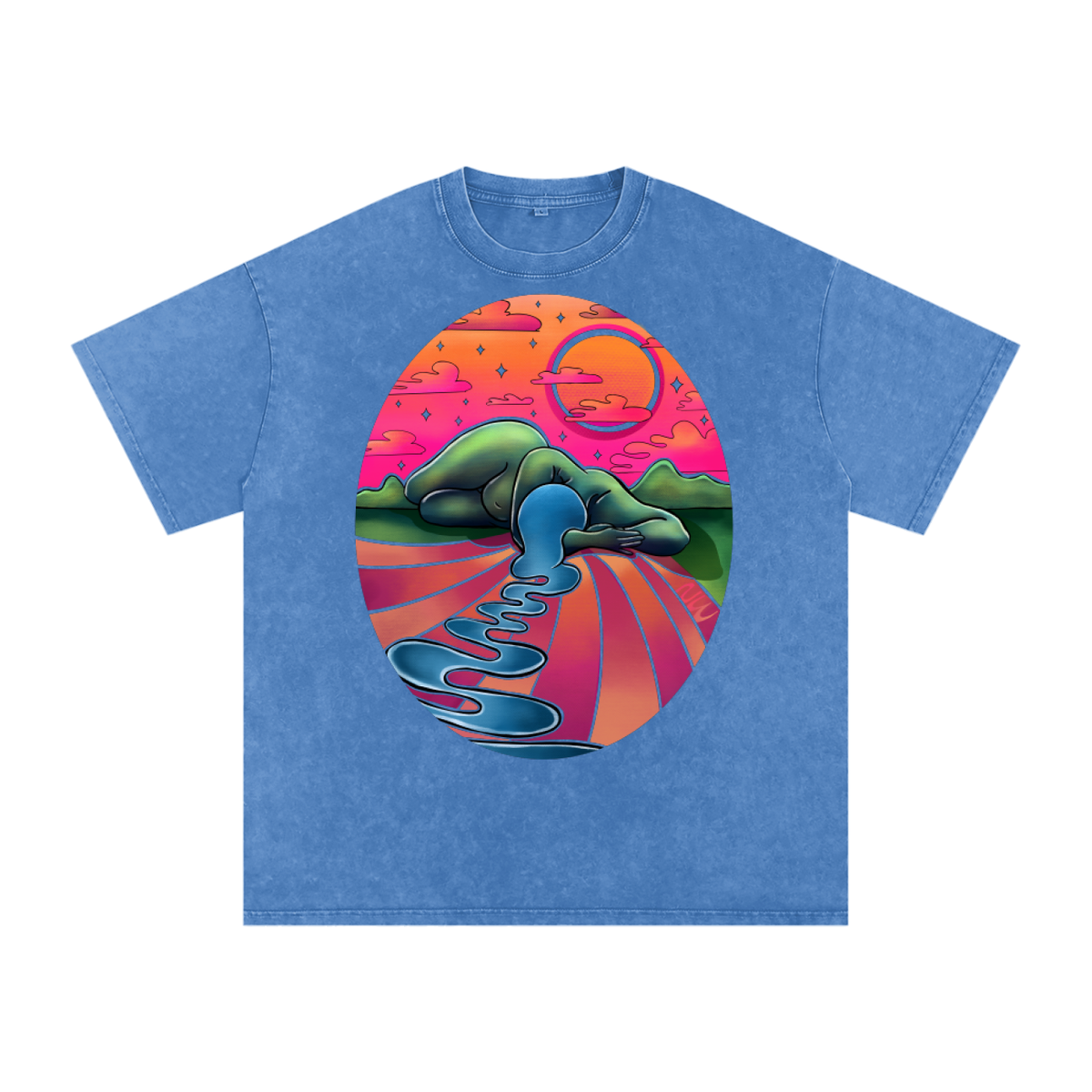 "Unwinding" acid-washed heavyweight cotton tee by ArtistNatalie, photo 7