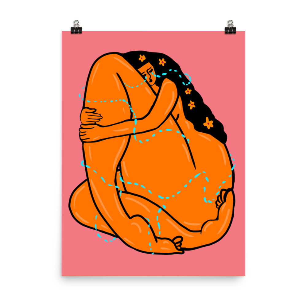 "Give Yourself A Hug" art print by ArtistNatalie, framed in a room setting