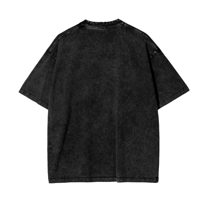 "Connected" acid-washed heavyweight cotton tee by ArtistNatalie, back view