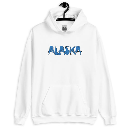 "Icy Alaska" heavy blend hoodie by ArtistNatalie, front view