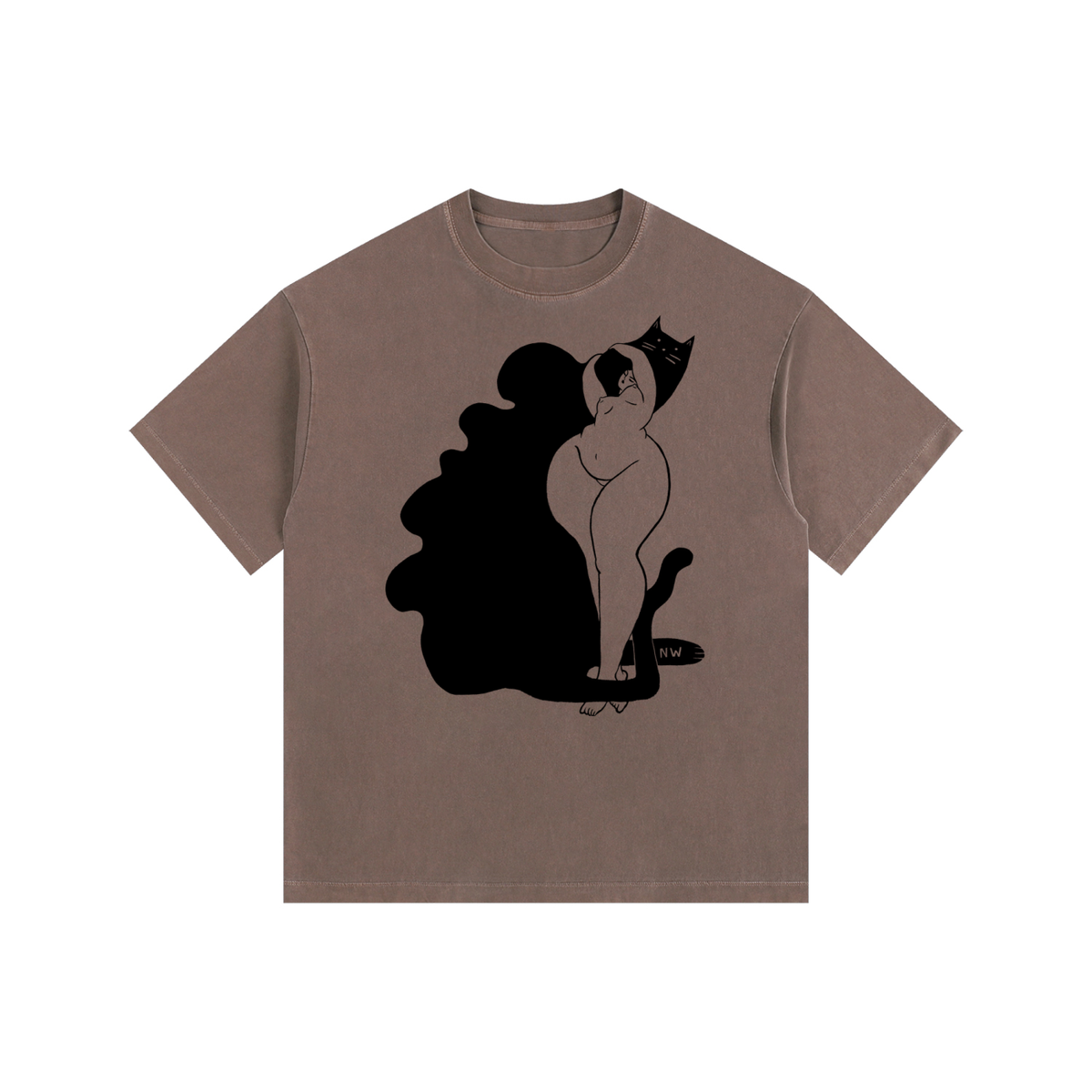 "Not Without My Shadow" retro washed cotton tee by ArtistNatalie, photo 11