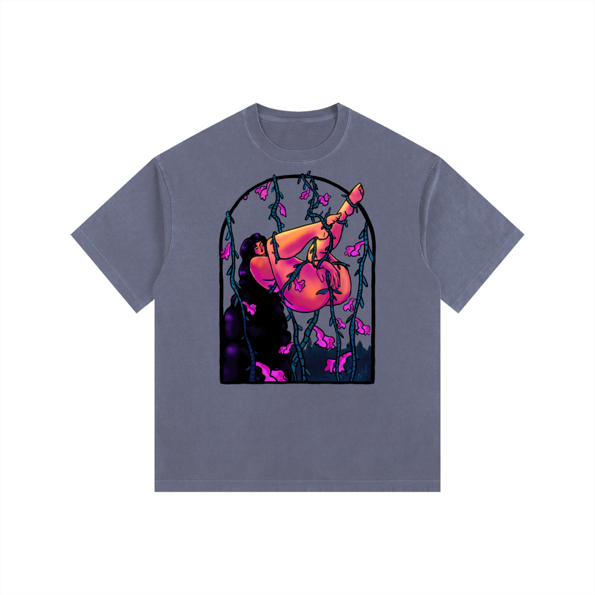 "Surrender" retro washed cotton tee by ArtistNatalie