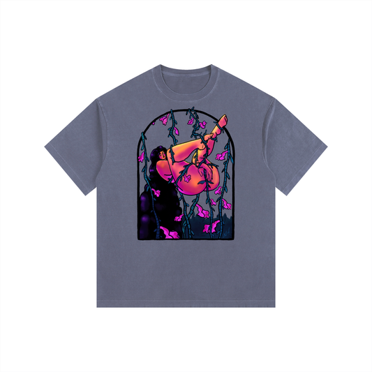 "Surrender" retro washed cotton tee by ArtistNatalie