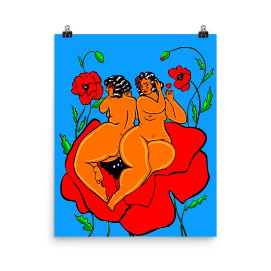 "Flowers In Our Hair" art print by ArtistNatalie, print detail