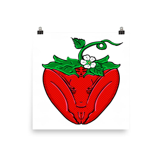 "Strawberry" art print by ArtistNatalie, print detail