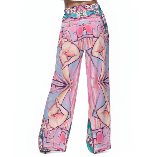"Daisy" rayon wide-leg pants by ArtistNatalie, front view