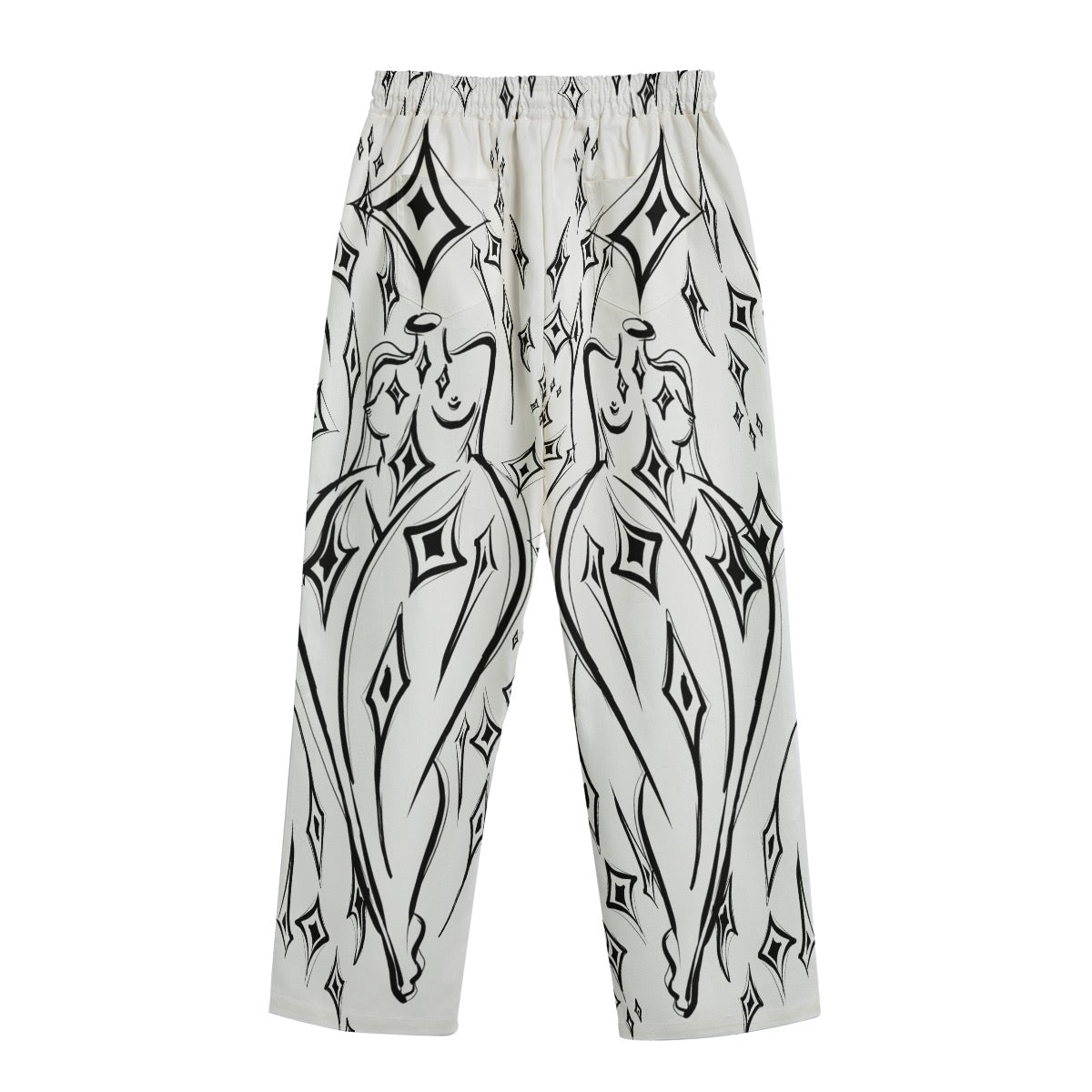"Starry" cotton straight leg pants by ArtistNatalie, back view