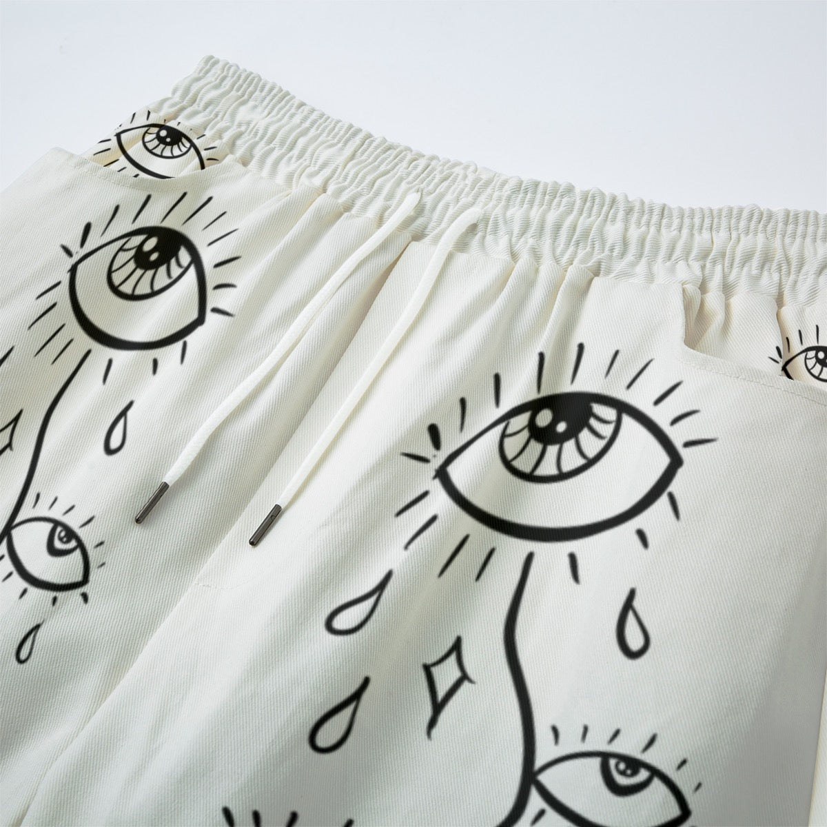 "Eye Wonder" cotton straight leg pants by ArtistNatalie, styled view