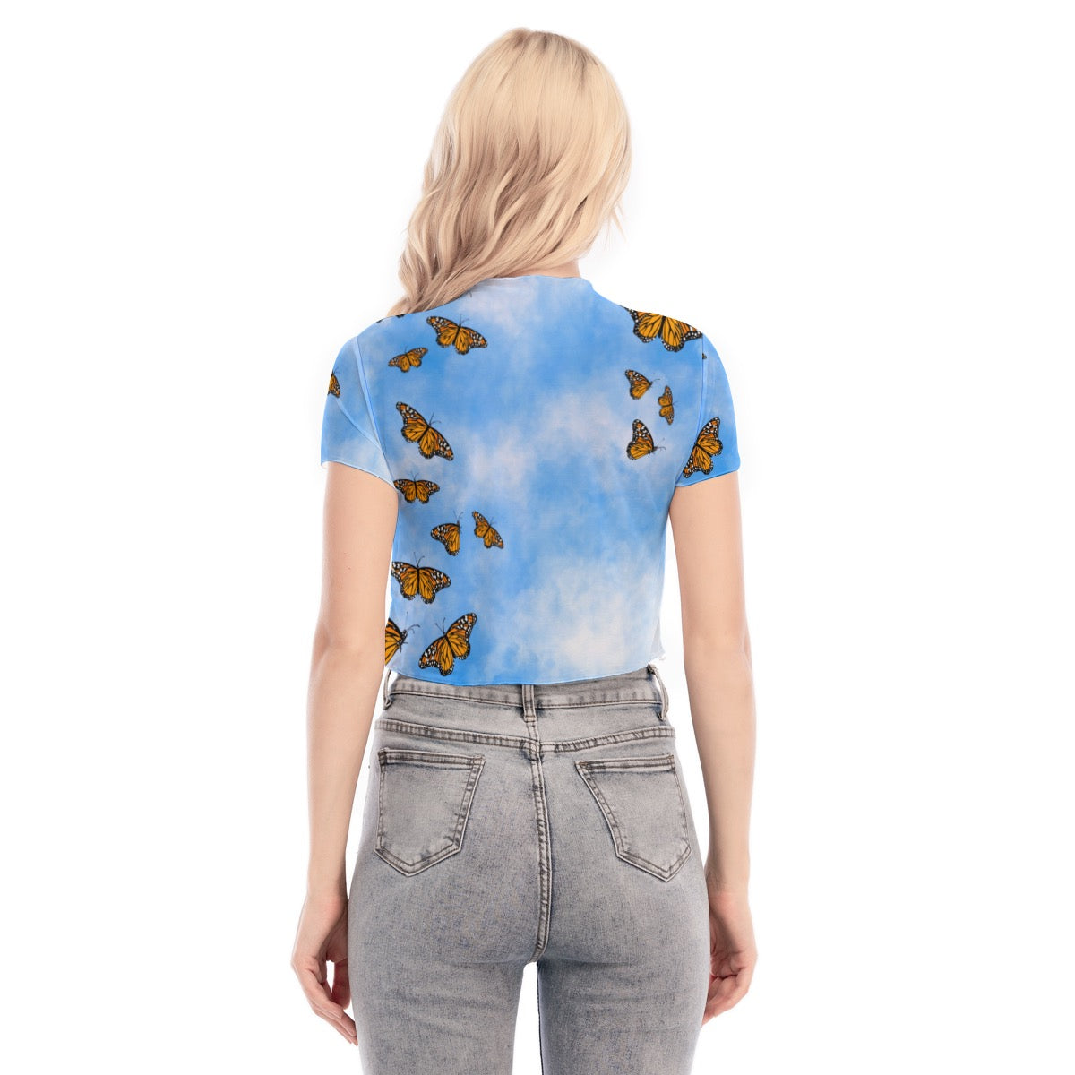 "Carried Away" mesh ultra-cropped top by ArtistNatalie, styled view