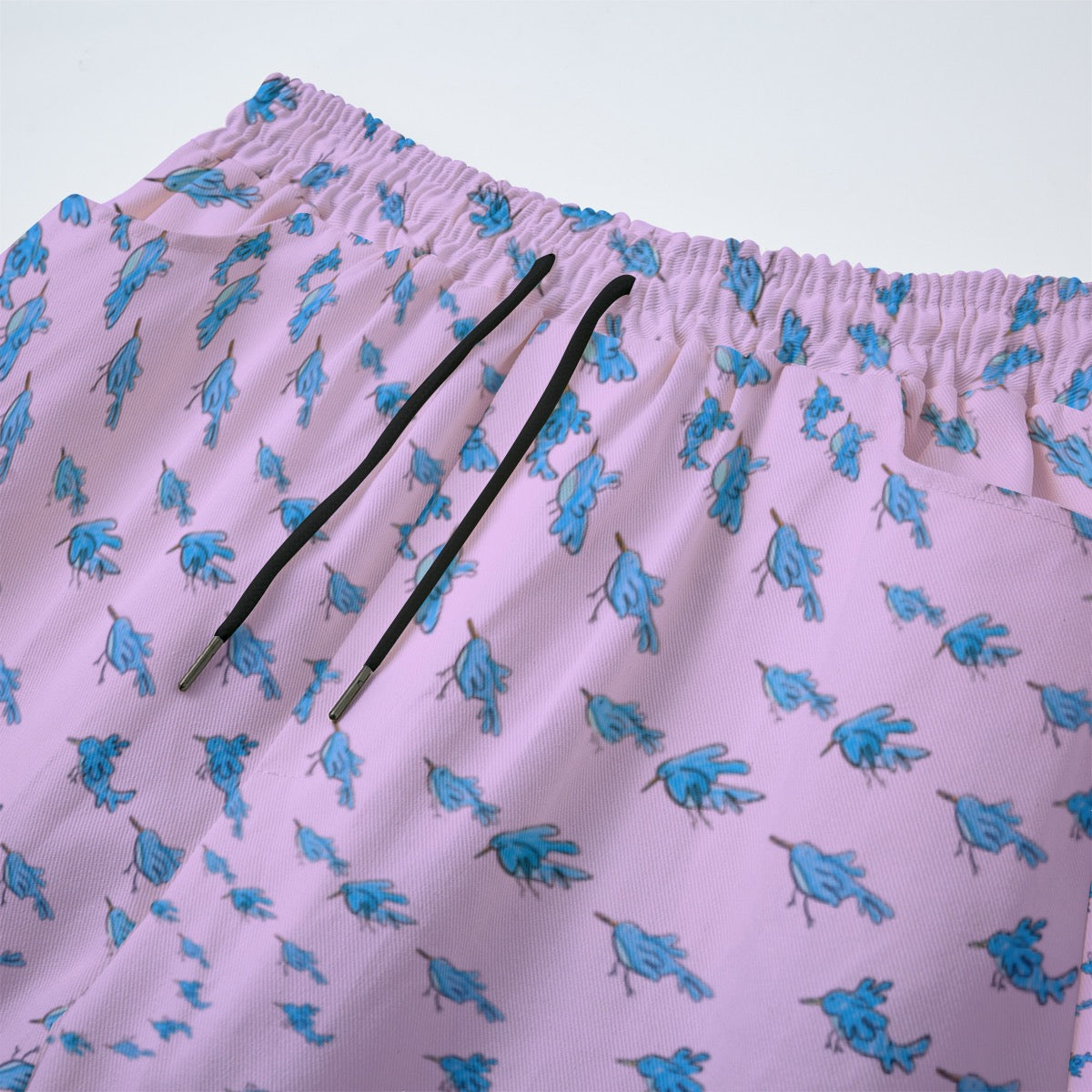 "Birds" cotton straight leg pants by ArtistNatalie, styled view