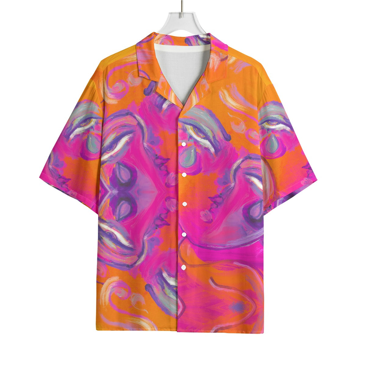 "In the Moment" rayon button up shirt by ArtistNatalie, back view