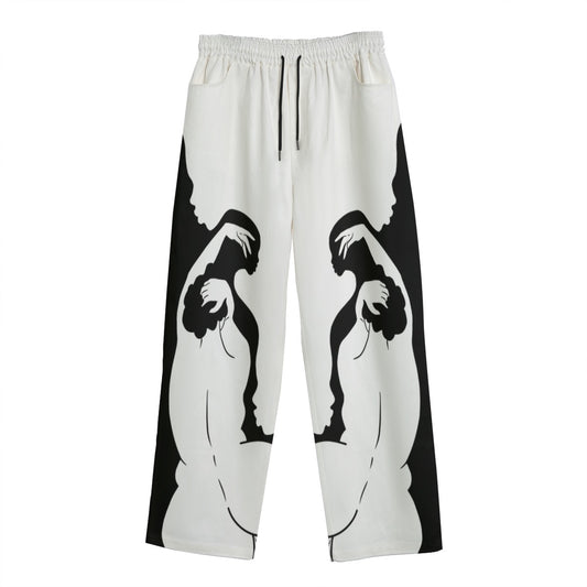 "Shadow" cotton straight leg pants by ArtistNatalie, back view