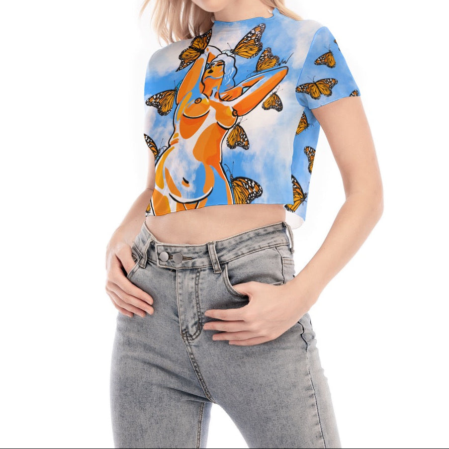 "Carried Away" mesh ultra-cropped top by ArtistNatalie, detail view