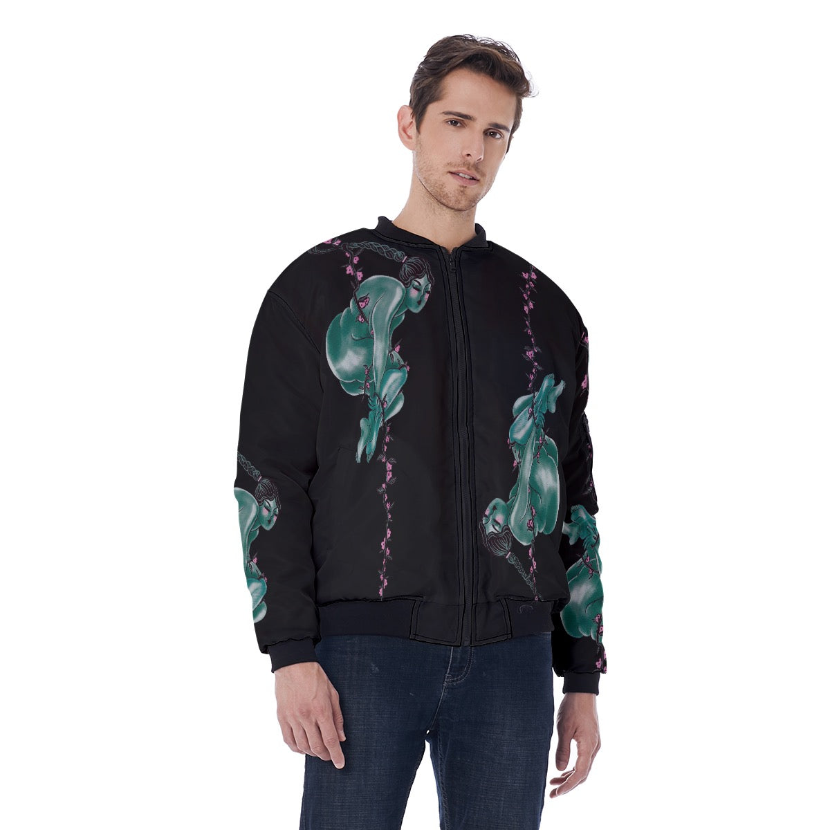 "Trust" unisex bomber jacket by ArtistNatalie, back view