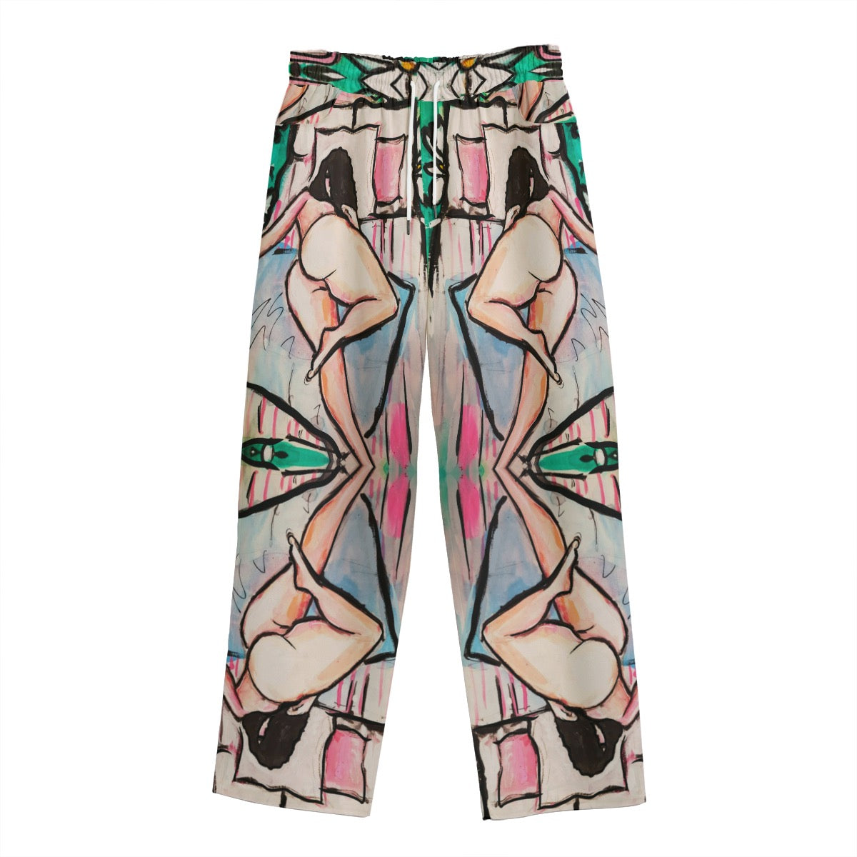 "Daisy" cotton straight leg pants by ArtistNatalie, front view