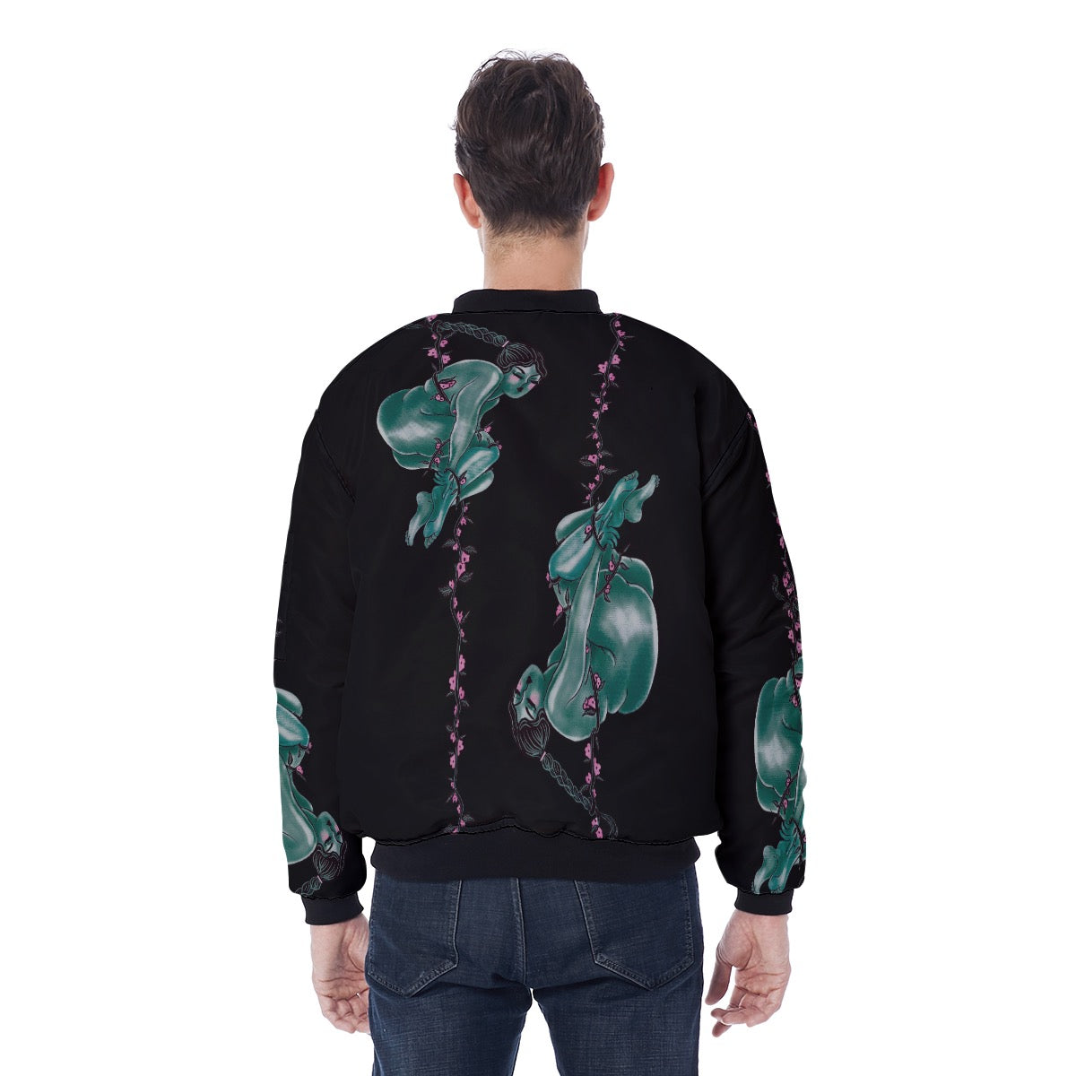 "Trust" unisex bomber jacket by ArtistNatalie, styled view