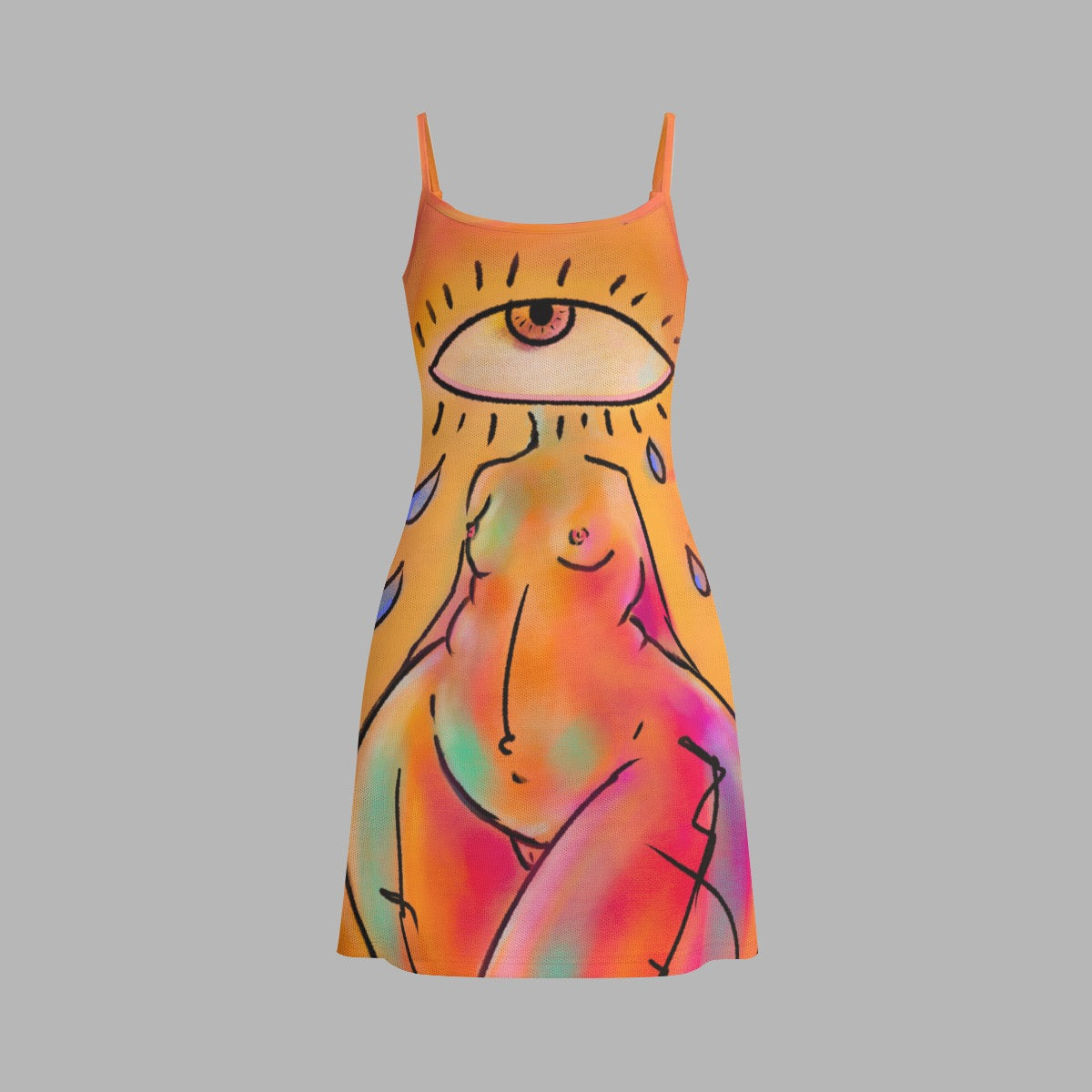 "Eye Am" mesh dress by ArtistNatalie, back view