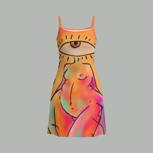 "Eye Am" mesh dress by ArtistNatalie, front view