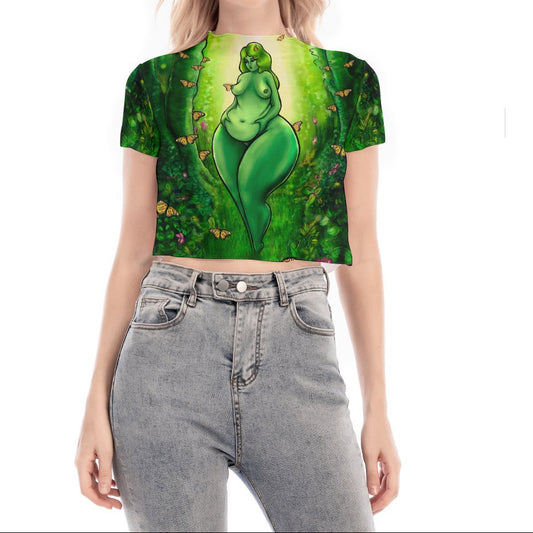 "Body of Light" mesh ultra-cropped top by ArtistNatalie, front view