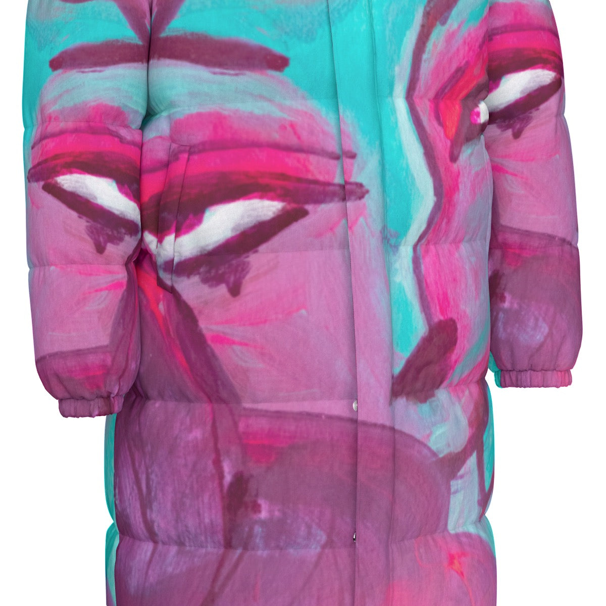 "Zoom Out" long down puffer coat by ArtistNatalie, back view