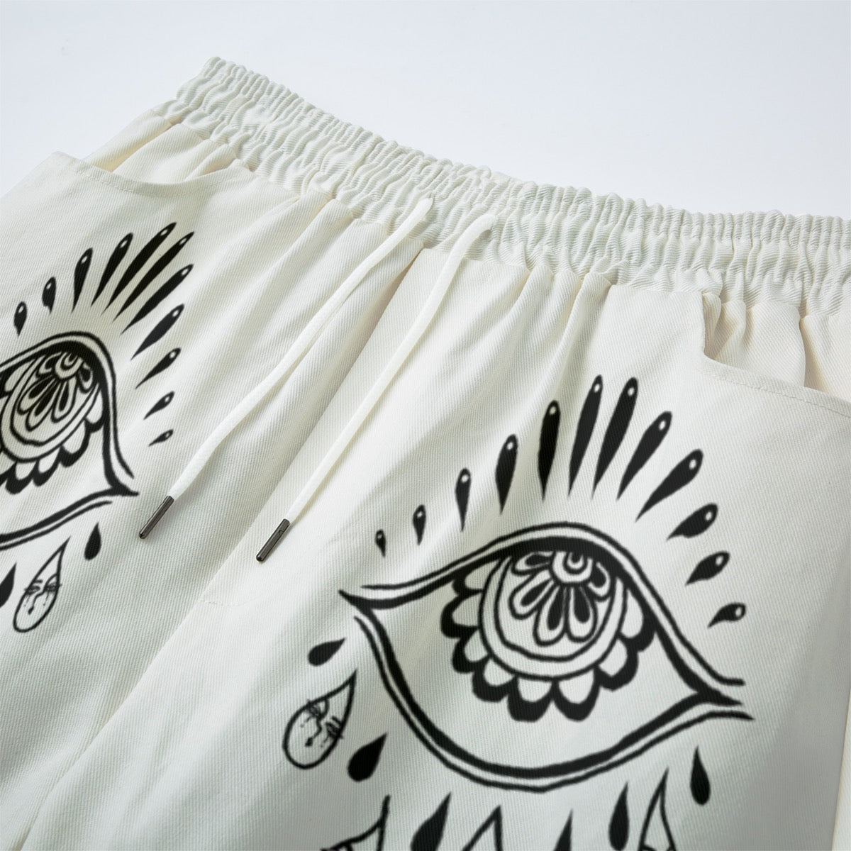 "Eye Grow" cotton straight leg pants by ArtistNatalie, styled view
