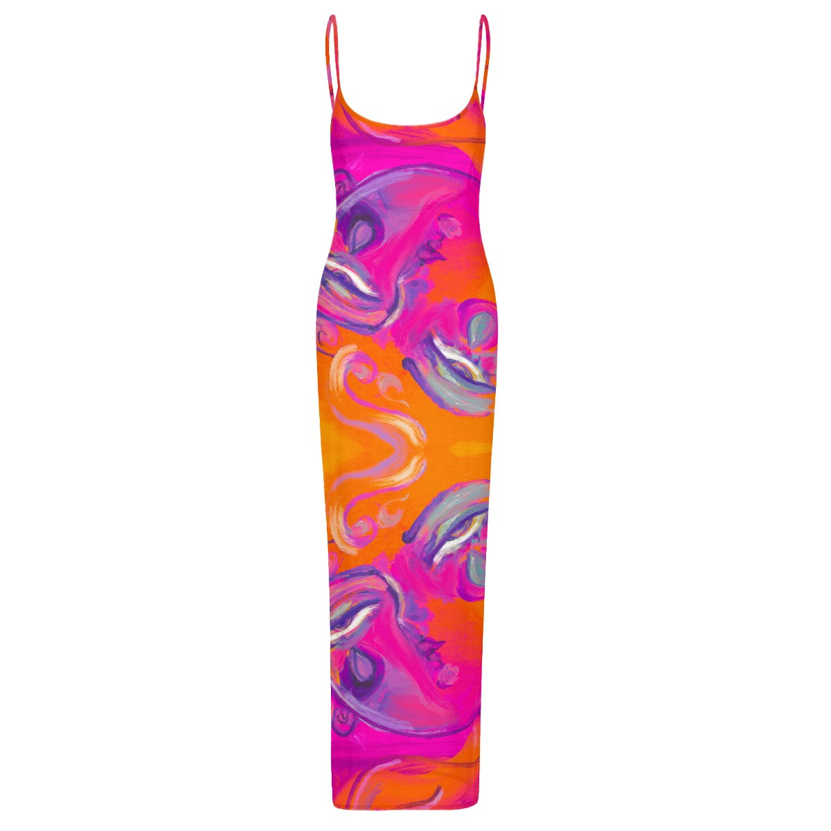 "In the Moment" sheer mesh backless dress by ArtistNatalie, back view