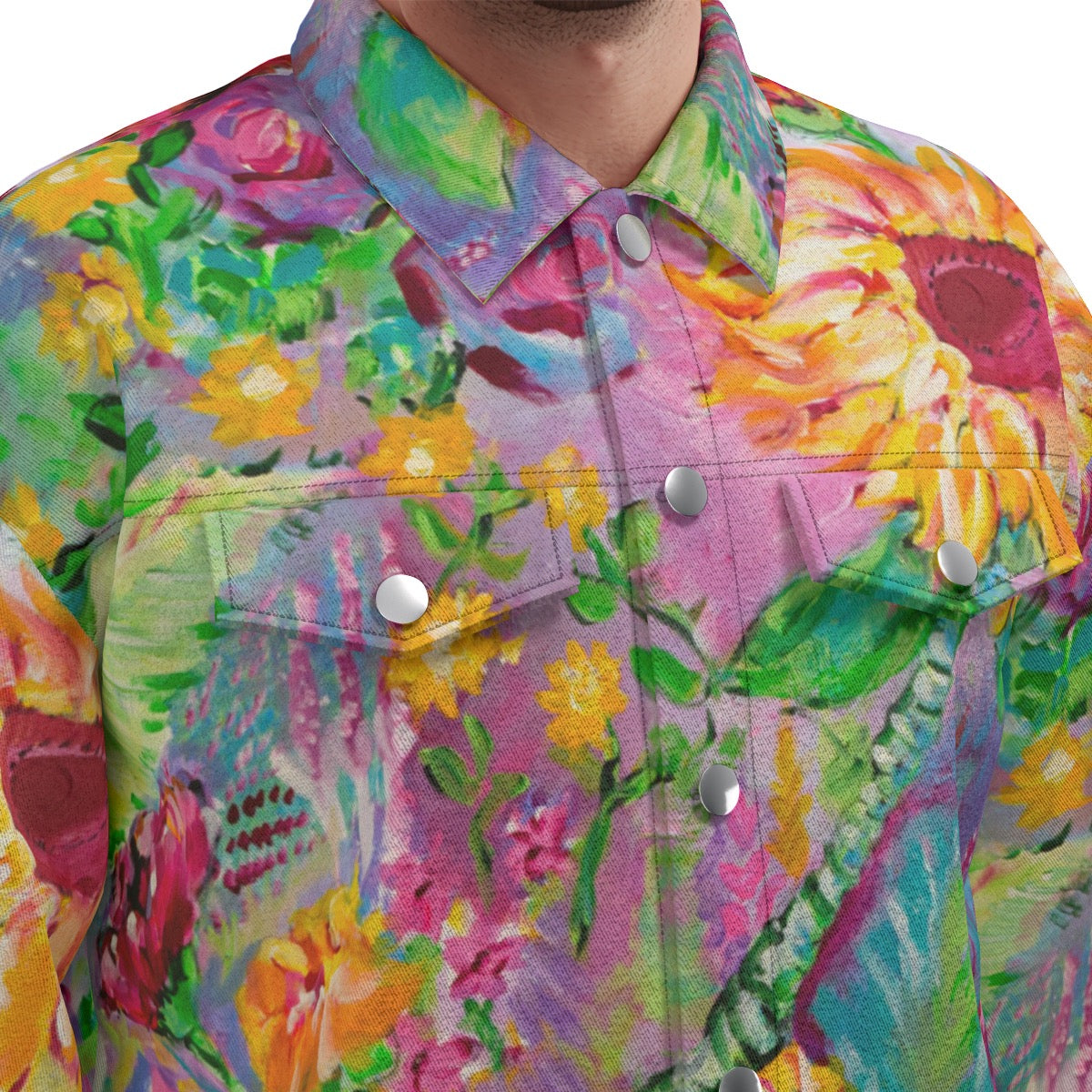 "Sunflower Dream" cotton jacket by ArtistNatalie, alternate view