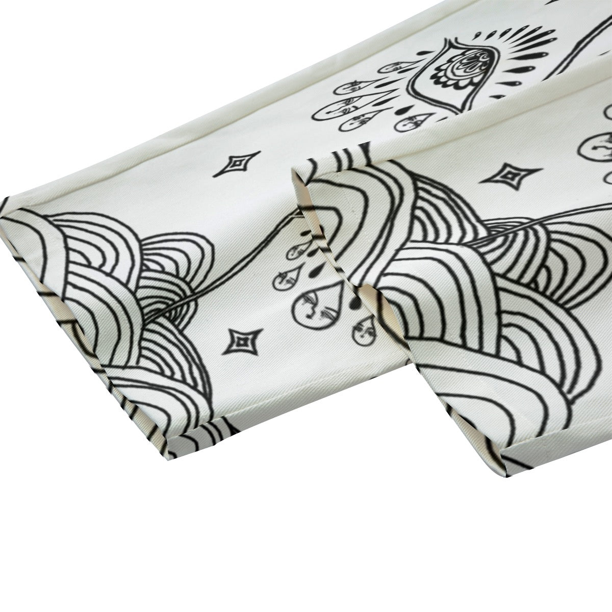 "Eye Grow" cotton straight leg pants by ArtistNatalie, detail view