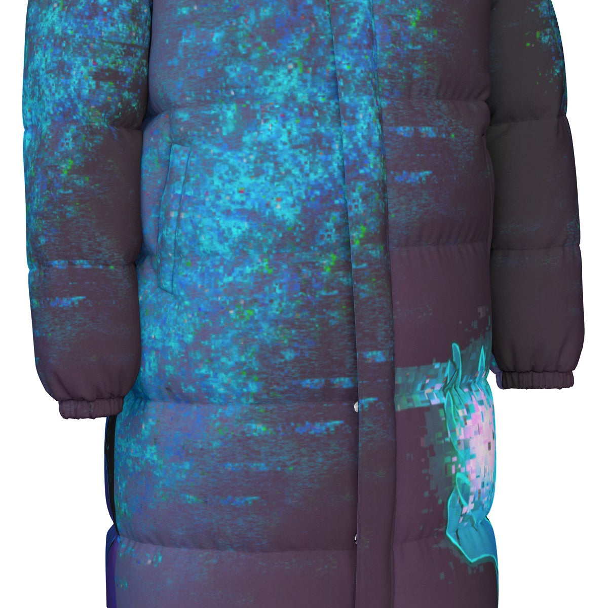 "Energy" long down puffer coat by ArtistNatalie, styled view