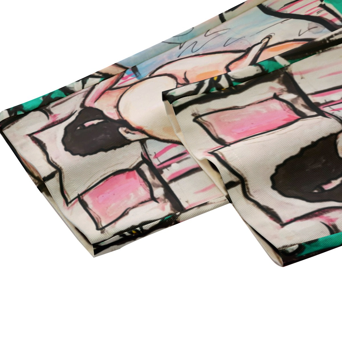 "Daisy" cotton straight leg pants by ArtistNatalie, detail view