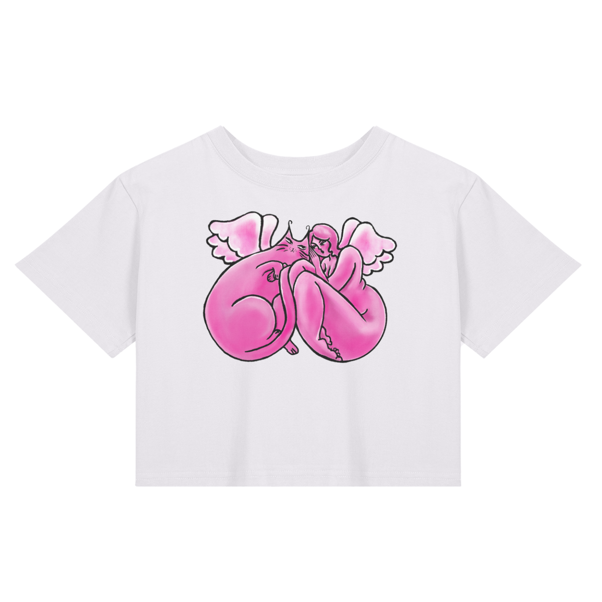 "Angels" fitted baby tee by ArtistNatalie, front view