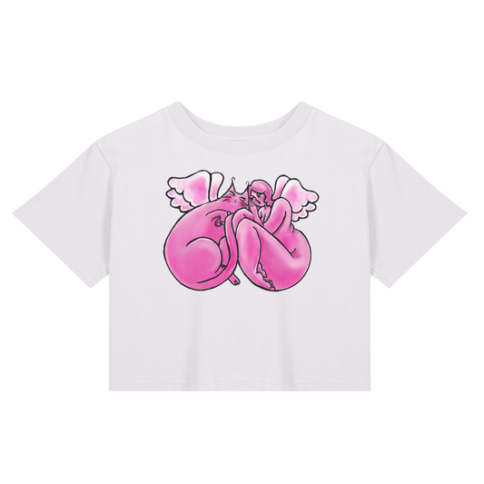 "Angels" fitted baby tee by ArtistNatalie, front view