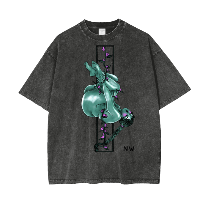 "Trust" acid-washed heavyweight cotton tee by ArtistNatalie, front view