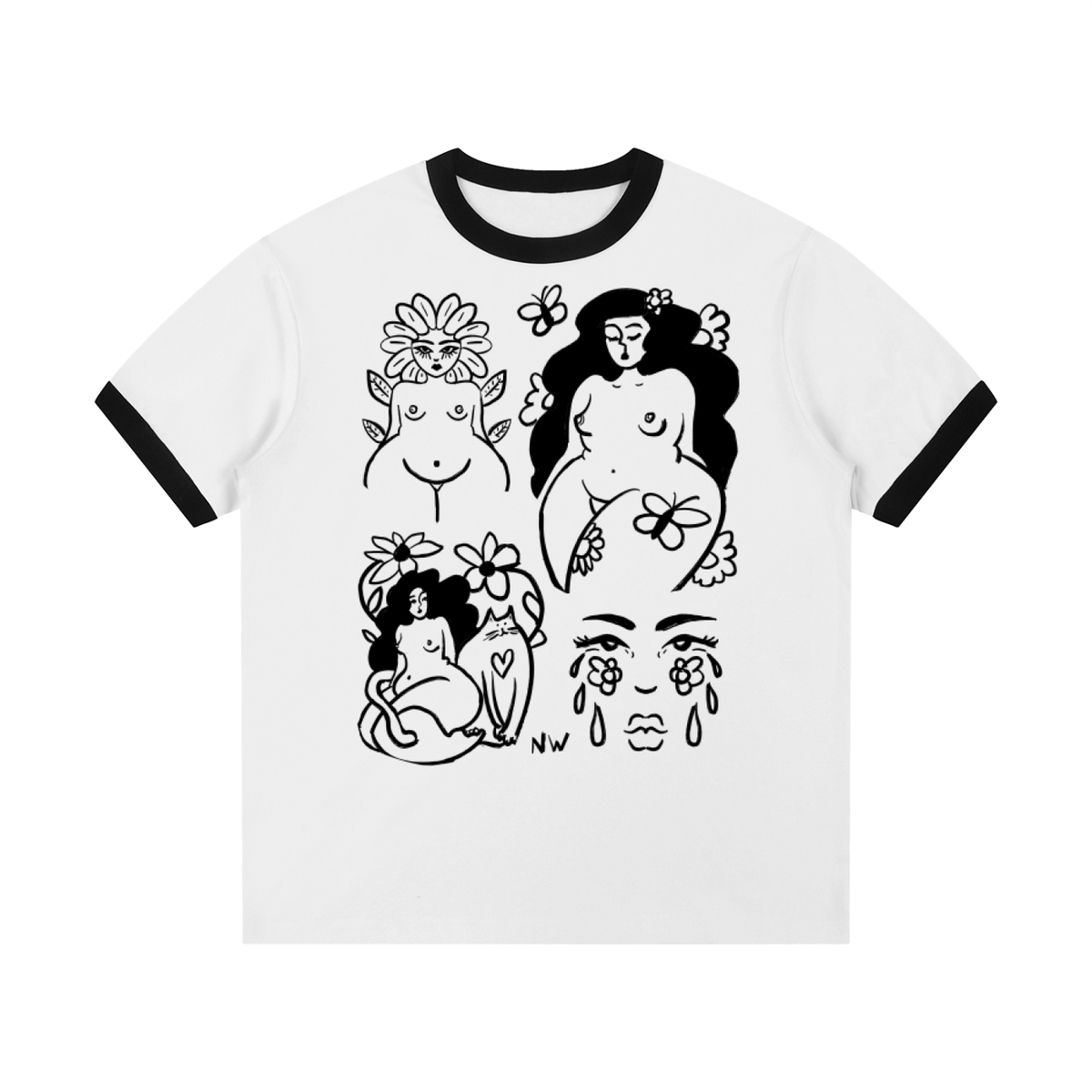 "Little Universe" cotton spandex crewneck tee by ArtistNatalie