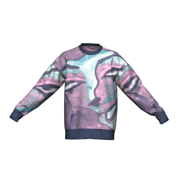 "Zoom Out" woven sweater by ArtistNatalie, front view