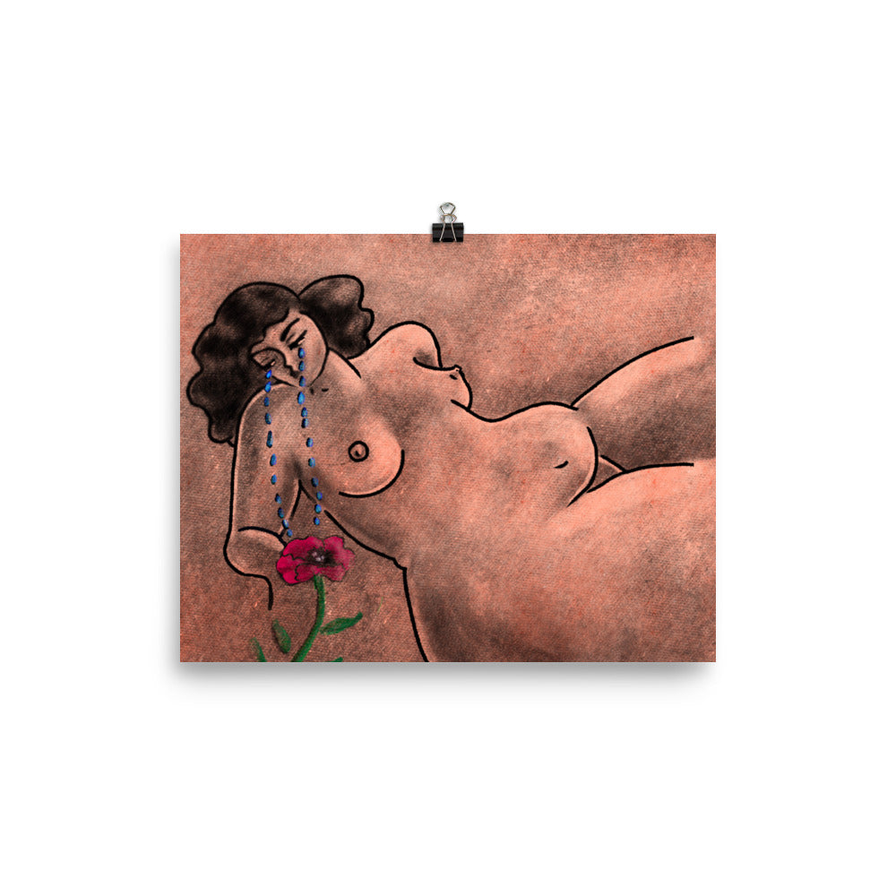 "How To Cry" art print by ArtistNatalie, framed in a room setting
