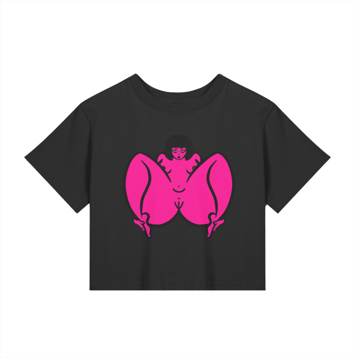"Unapologetic" fitted baby tee by ArtistNatalie, front view