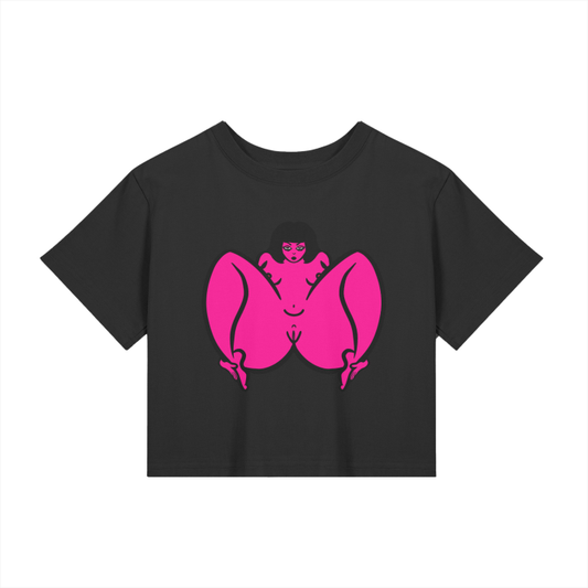 "Unapologetic" fitted baby tee by ArtistNatalie, front view