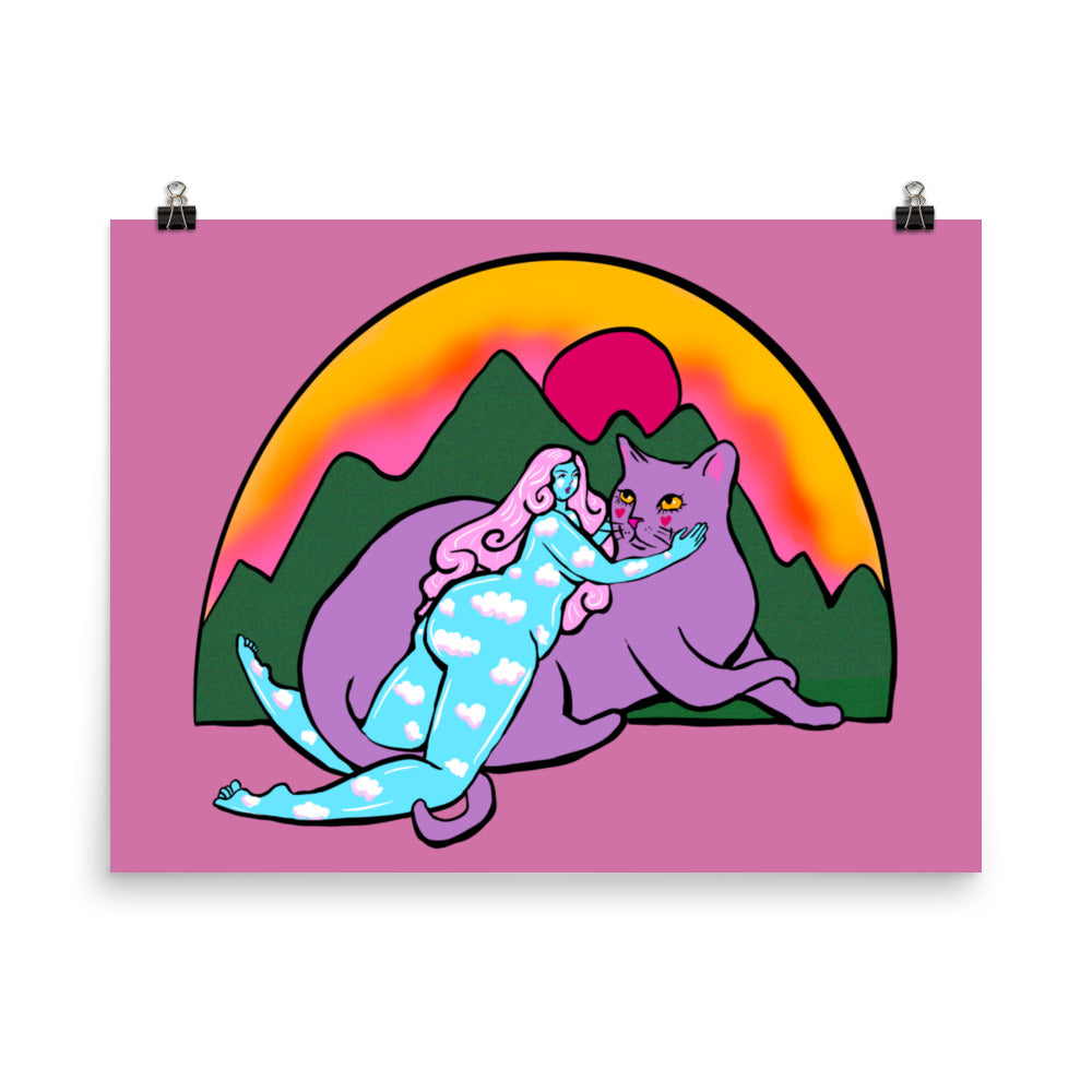 "Big Like Mountains" art print by ArtistNatalie, framed in a room setting