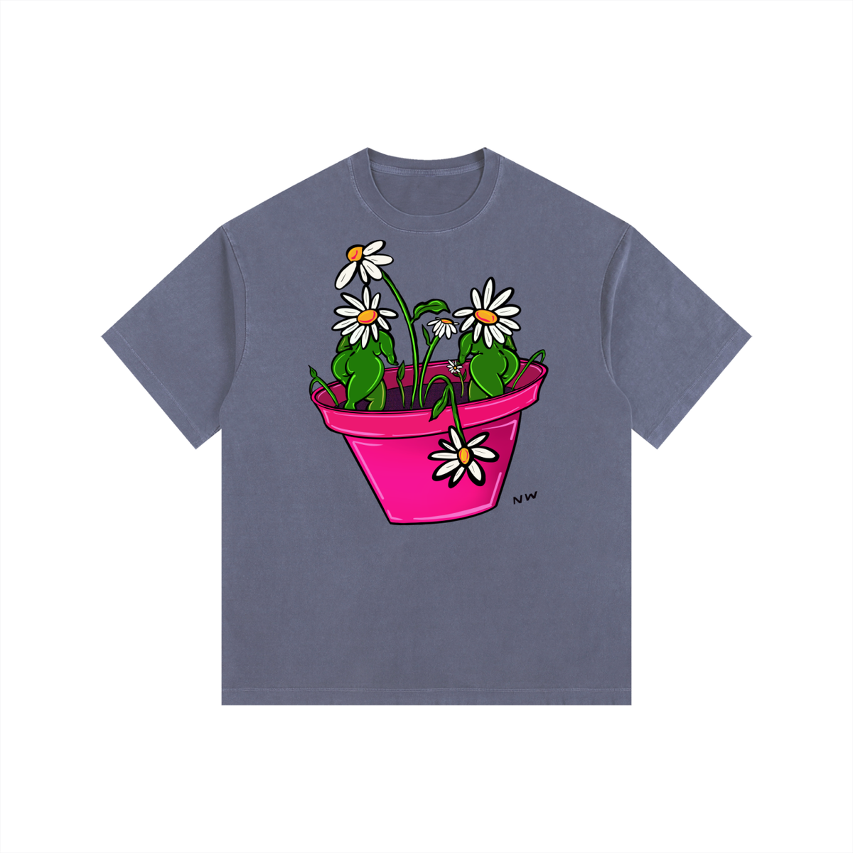 "Daisies" retro washed cotton tee by ArtistNatalie, photo 7