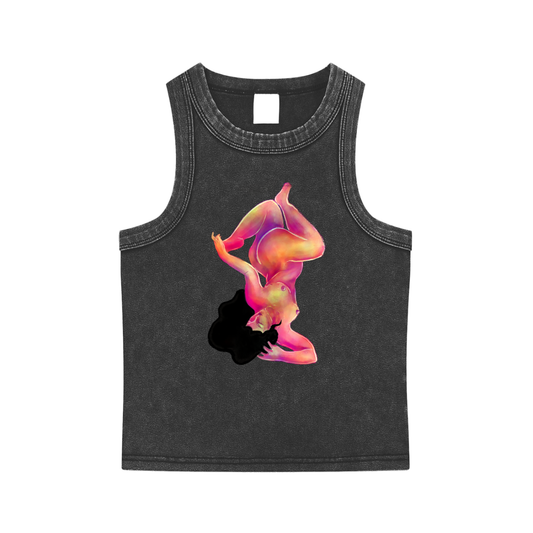 Be Myself heavyweight washed tank top by ArtistNatalie, front view