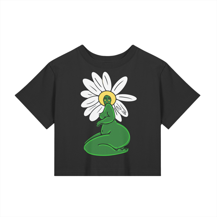 "Daisy" fitted baby tee by ArtistNatalie, detail view
